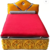 FMBGK Laddu Gopal- 18*13cm Wooden Bed ( Yellow & Red Color Mixed )