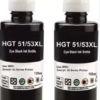 HGT 51/53xl Black Ink Bottle Printers 135mlx2